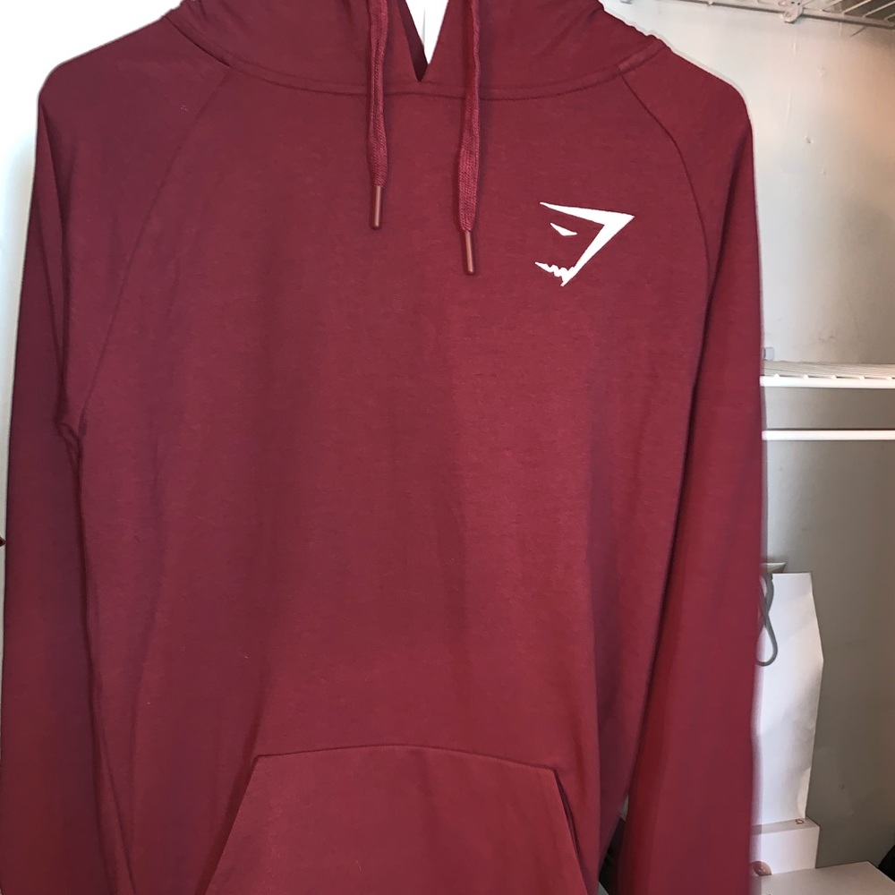 Men’s gym shark maroon hoodie